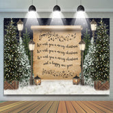 Weihnachten Baum Schnee Nacht Beleuchtung Fröhlich Weihnachten Hintergrund